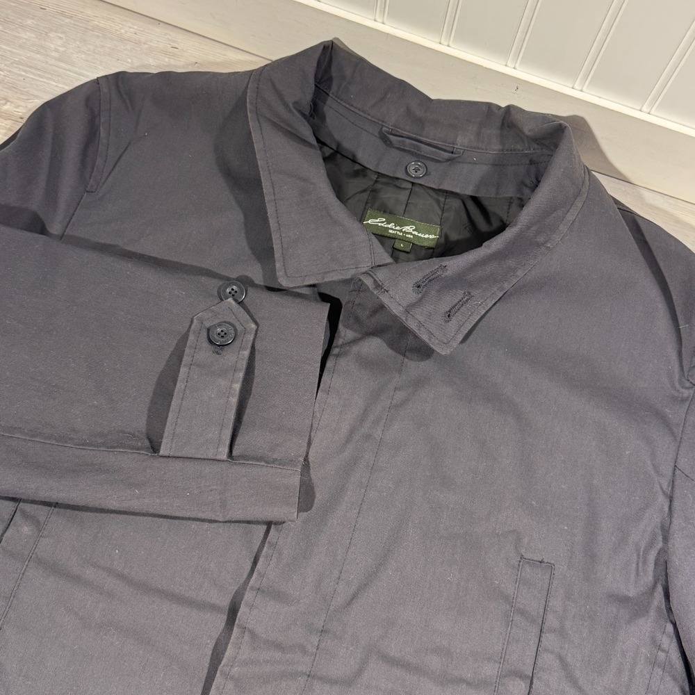 Eddie Bauer Jacket Button In Quilted Vest Liner Thermore Grey Men Sz L Regular
